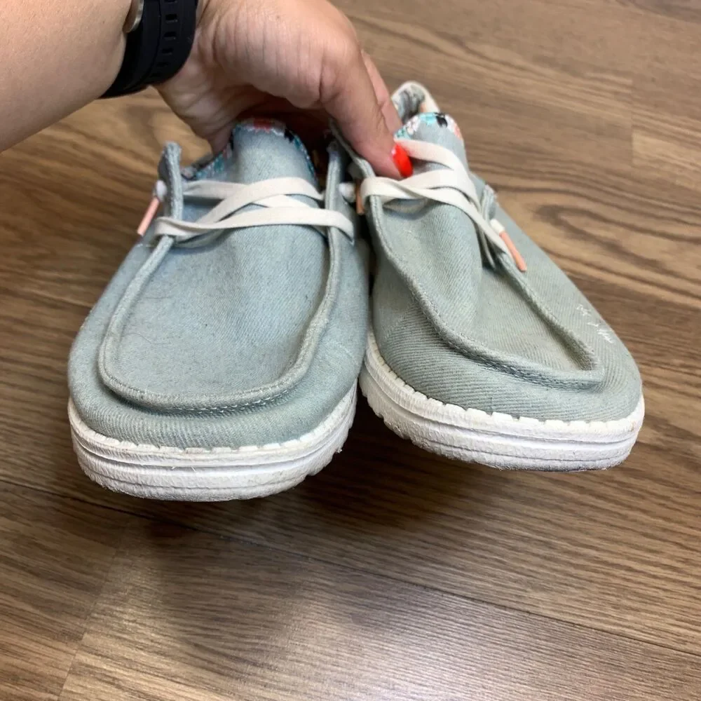 Hey Dude Wendy Boho Light Denim US Women's Size 10 Sneakers‎